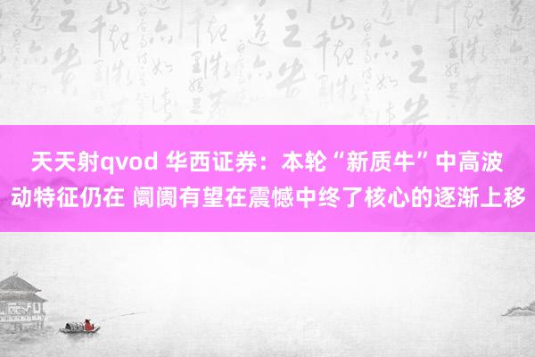 天天射qvod 华西证券：本轮“新质牛”中高波动特征仍在 阛阓有望在震憾中终了核心的逐渐上移