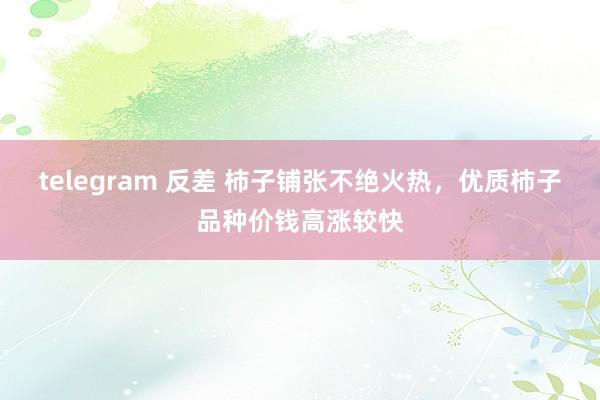 telegram 反差 柿子铺张不绝火热，优质柿子品种价钱高涨较快