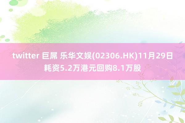 twitter 巨屌 乐华文娱(02306.HK)11月29日耗资5.2万港元回购8.1万股