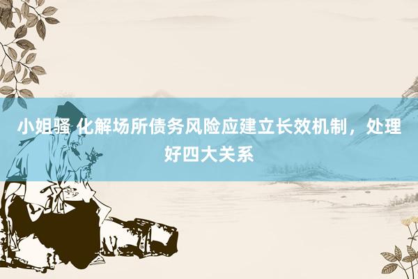 小姐骚 化解场所债务风险应建立长效机制，处理好四大关系
