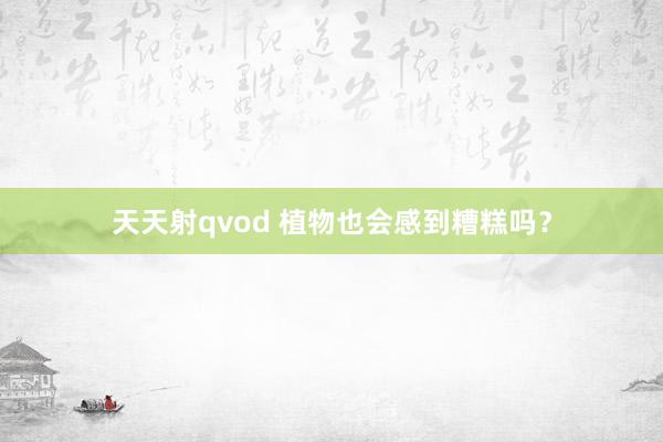 天天射qvod 植物也会感到糟糕吗？