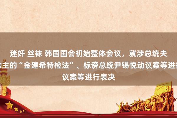 迷奸 丝袜 韩国国会初始整体会议，就涉总统夫东说念主的“金建希特检法”、标谤总统尹锡悦动议案等进行表决