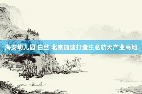 海安幼儿园 白丝 北京加速打造生意航天产业高地