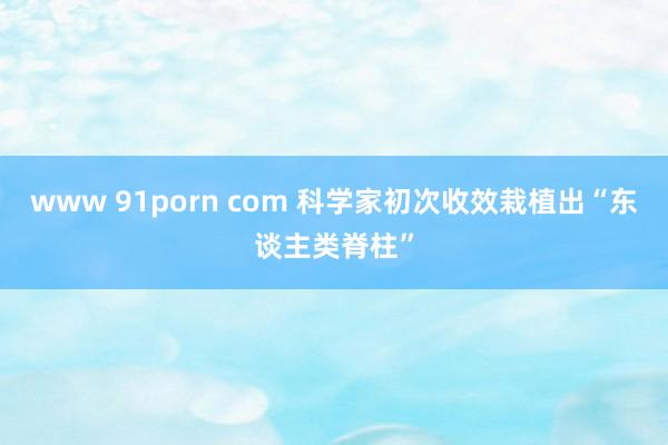 www 91porn com 科学家初次收效栽植出“东谈主类脊柱”