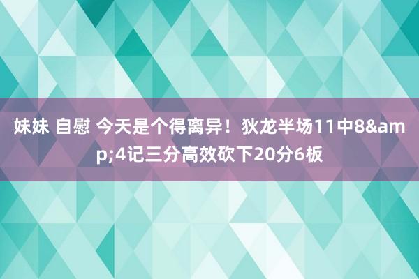 妹妹 自慰 今天是个得离异！狄龙半场11中8&4记三分高效砍下20分6板