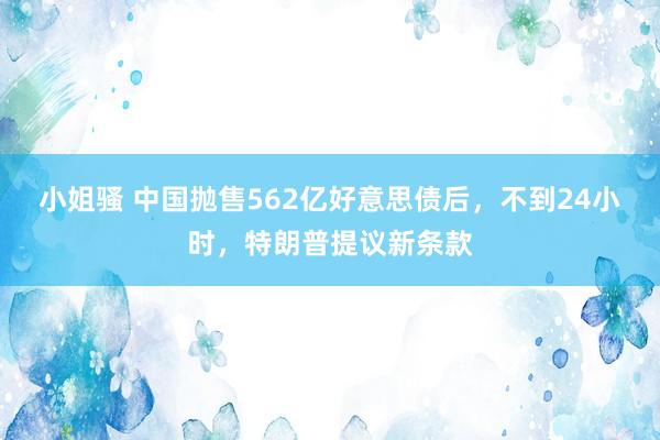 小姐骚 中国抛售562亿好意思债后，不到24小时，特朗普提议新条款