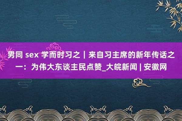 男同 sex 学而时习之｜来自习主席的新年传话之一：为伟大东谈主民点赞_大皖新闻 | 安徽网
