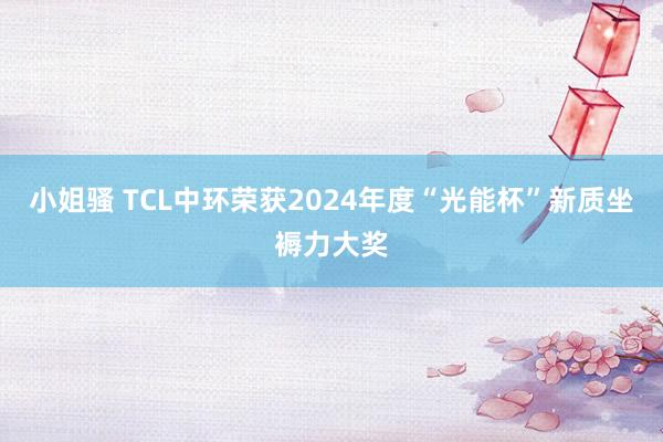小姐骚 TCL中环荣获2024年度“光能杯”新质坐褥力大奖