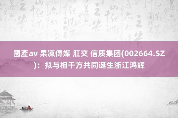 國產av 果凍傳媒 肛交 信质集团(002664.SZ)：拟与相干方共同诞生浙江鸿辉